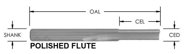 O FLUTE SLOW SPIRAL BIT, 2 FLUTE (ODSS-140A)